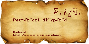 Petróczi Árpád névjegykártya